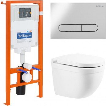 Комплект 4в1 унитаз, инсталляция, кнопка смыва, крышка-сиденье BELBAGNO Комплект 4в1 унитаз, инсталляция, кнопка смыва, крышка-сиденье BELBAGNO