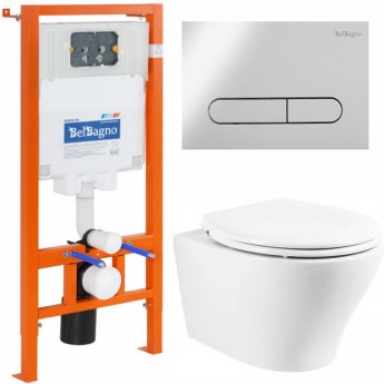 Комплект 4в1 унитаз, инсталляция, кнопка смыва, крышка-сиденье BELBAGNO Комплект 4в1 унитаз, инсталляция, кнопка смыва, крышка-сиденье BELBAGNO