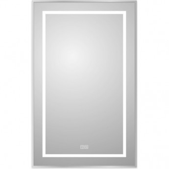 Зеркало BELBAGNO SPC-KRAFT-500-800-LED-TCH-WARM в алюминиевой раме со встроенным светильником, сенсорным выключателем и подогревом, 500x32x800